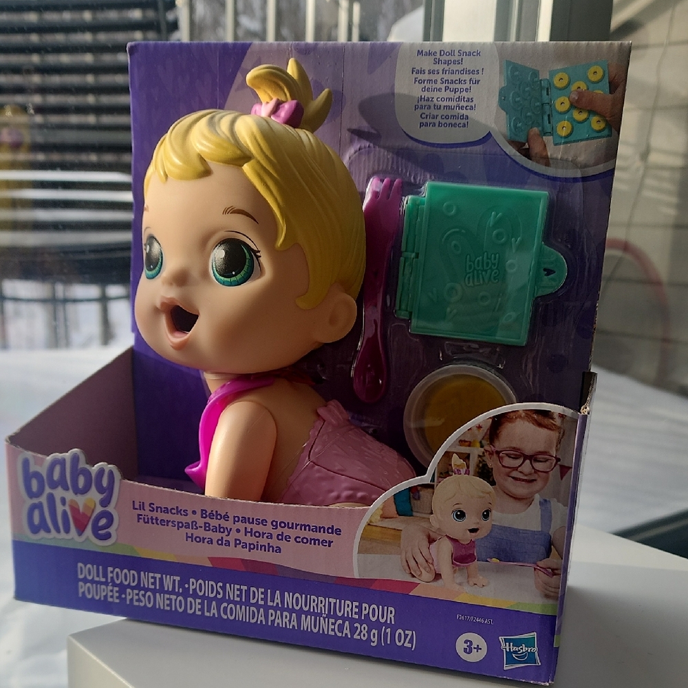 Baby Alive Lil Snacks Doll - Blonde Hair with Pink Outfit